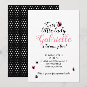 Invitation TOUT Pique-nique de fête d'anniversaire rose AGE