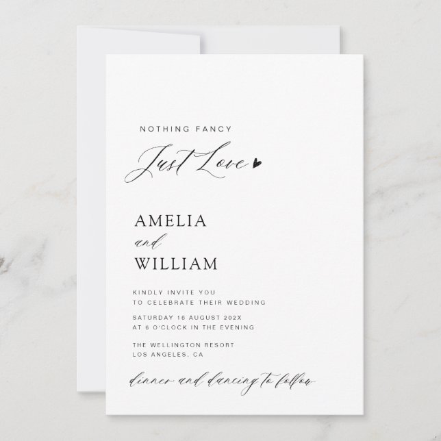 Invitation tout simple en un seul mariage de code QR (Devant)