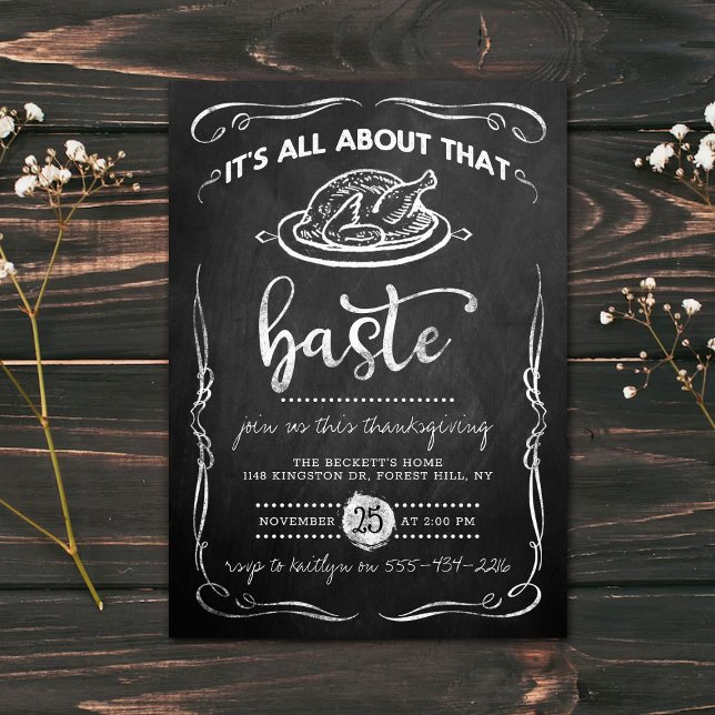 Invitation "Tout Sur Ce Baste" Tableau De Bord Thanksgiving (Créateur téléchargé)