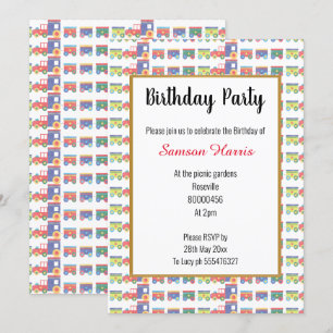 Invitation Tout sur les trains Anniversaire