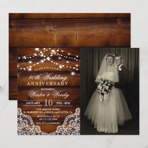 Invitation TOUTE ANNÉE - Mariage Anniversaire Photo Invitatio