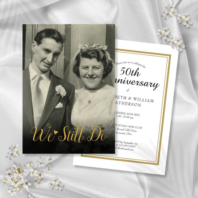 Invitation Toute année Nous faisons toujours une photo d'anni (Any Year We Still Do Wedding Anniversary Photo Invitation)