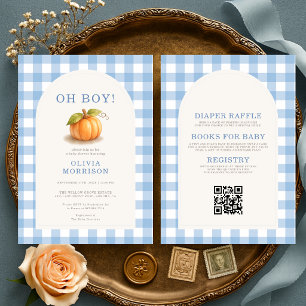 Invitation Toute dans une petite citrouille Oh Garçon Bleu Ba