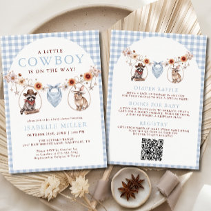 Invitation Toute en Un Petit Garçon Cowboy Baby Shower