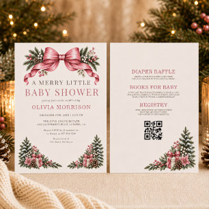 Invitation Toute en une arche rose Baby Shower Merry Little B