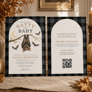 Invitation Toute en une Fête d'Halloween Chauves-souris Gingh