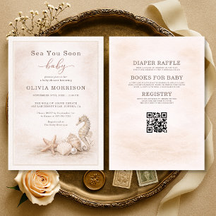 Invitation Toute en Une Mer Vous Bientôt Bébé Baby Shower