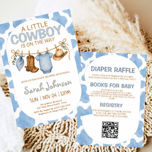 Invitation Toute en une petite fête prénatale de petit cowboy