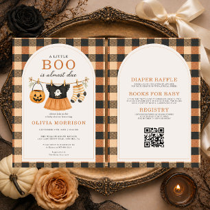Invitation Toute en Une Petite Fille Boo Halloween Baby Showe