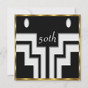 Invitation Toute fête d'anniversaire Blanc Noir