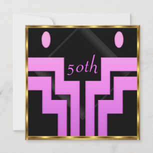 Invitation Toute fête d'anniversaire rose noir