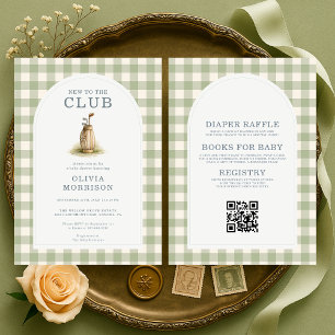 Invitation Toute la famille Nouveau à Club de Golf Gingham Ba