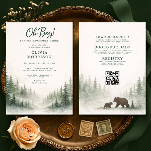 Invitation Toute l'aventure commence dans la forêt Baby Showe