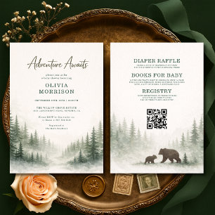 Invitation Toute l'aventure en une seule forêt Baby Shower