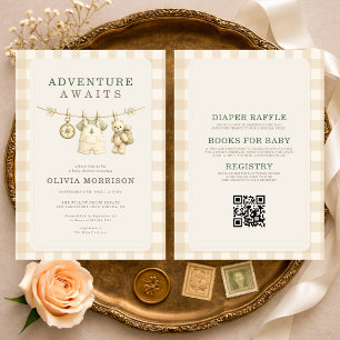 Invitation Toute l'aventure en une seule pour la Baby Shower