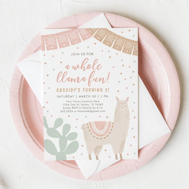Invitation Toute Llama Amusante Llama Alpaca Fille Anniversai (Créateur téléchargé)