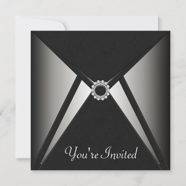 Invitation Toute occasion Black Elegant Modèle de la fête (Devant)