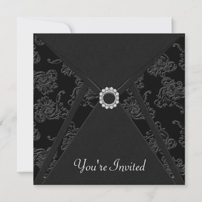 Invitation Toute occasion élégante Black Party (Devant)
