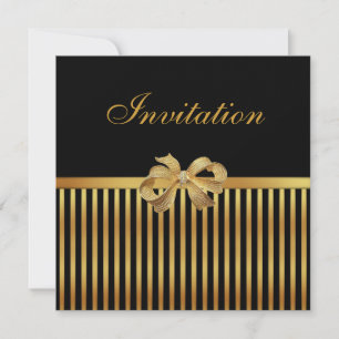 Invitation Toute Occasion Gold Black Stripe Gold B