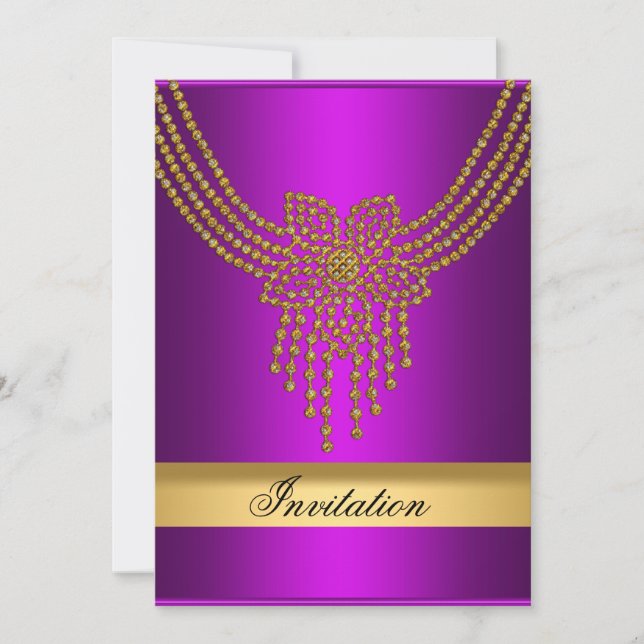 Invitation Toute Occasion Or Rose Or Rose Invitati (Devant)