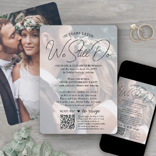 Invitation TOUTE Soirée d'Anniversaire QR RSVP & Photos Nous