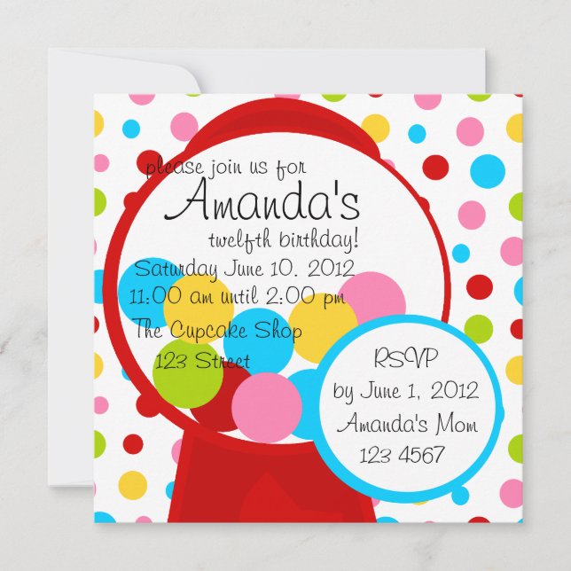 Invitation Toutes Ces Gumballs ! (Devant)