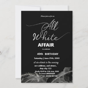Invitation Toutes les affaires blanches ou la fête