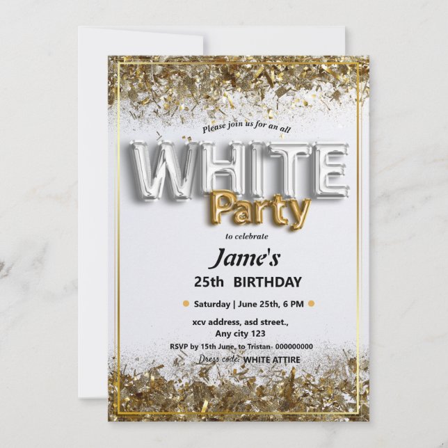 Invitation Toutes les affaires blanches ou l'invitation d'une (Devant)