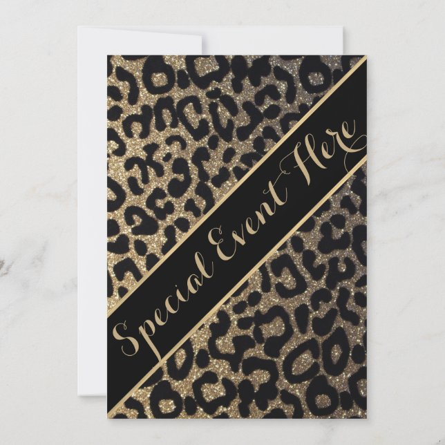 Invitation Toutes les fins | EMPREINTE DE LÉOPARD (Dos)