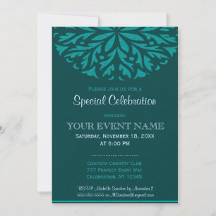 Invitation Toutes les fins   Vert ornemental