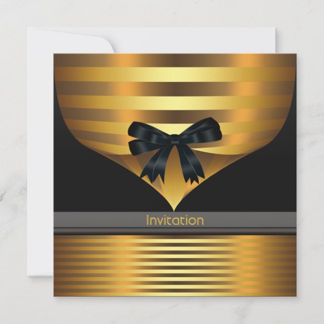 Invitation Toutes les occasions Black Gold Party (Devant)