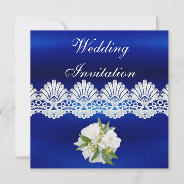 Invitation Toutes Les Occasions Bleu Blanc Dentell (Devant)