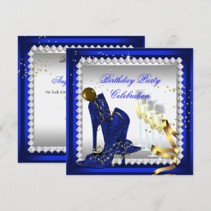 Invitation Toutes les occasions Champagne Royal Blue Heels Go