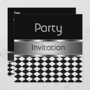 Invitation Toutes Les Occasions Diamant Blanc Noir