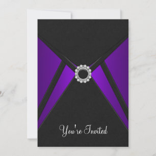 Invitation Toutes les occasions Noir violet Modèle d'invitati