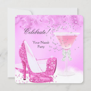 Invitation Toutes les occasions Pink Margarita High Heels Par