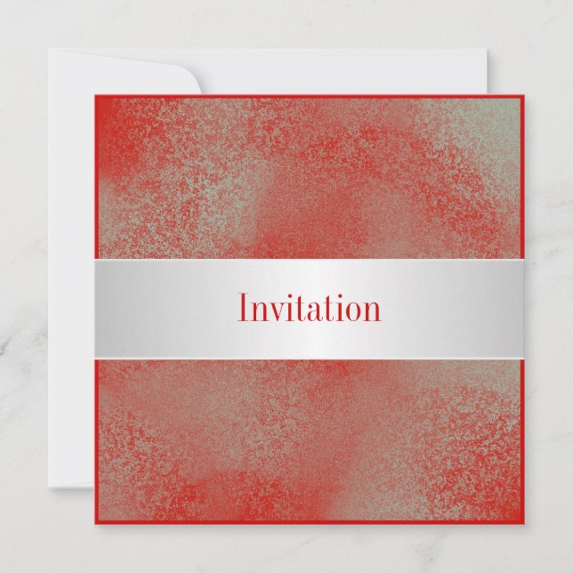 Invitation Toutes les occasions Poussière blanche d'argent ro (Devant)