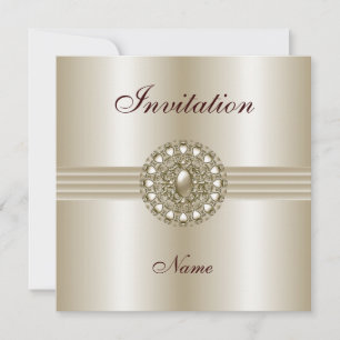 Invitation Toutes Occasions Élégante Perle Gem 2