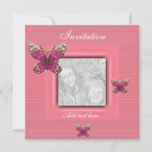 Invitation Toutes Occasions Papillon Rose Ajouter