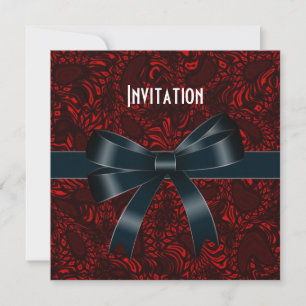 Invitation Toutes Occasions Rouge Noir Nœud