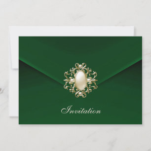 Invitation Toutes Occasions Royal Vert Velours Per