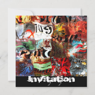 Invitation Toutes Occasions Street Art Abstrait A3
