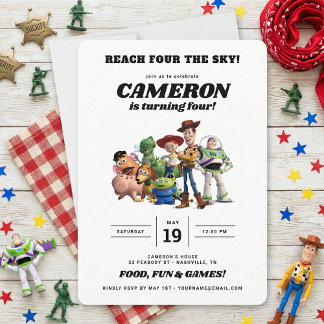 Invitation Toy Story 4e anniversaire | Atteindre quatre le ci
