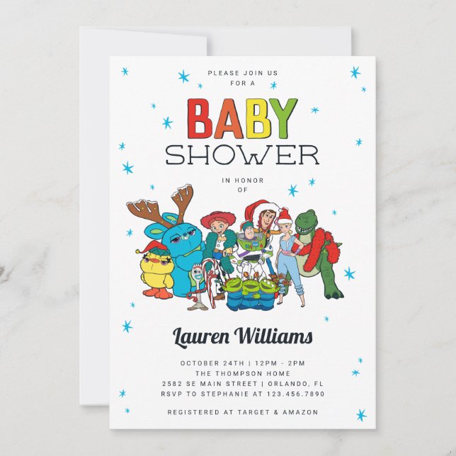Invitation Toy Story Baby shower de vacances (Devant)