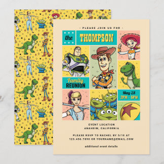 Invitation Toy Story Retro Famille Réunion