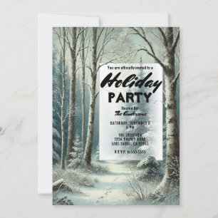 Invitation Tracks dans la fête de vacances rustique hivernale