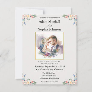 Invitation traditionnelle à un mariage photo