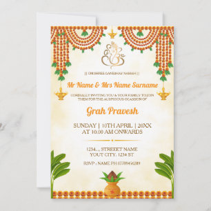 Invitation traditionnelle de pendaison de crémaill