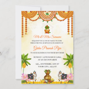 Invitation traditionnelle indienne pour la cérémon