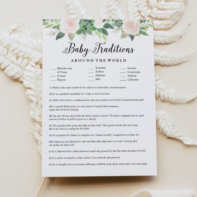Invitation Traditions de bébé DEVON autour du monde jeu (Créateur téléchargé)